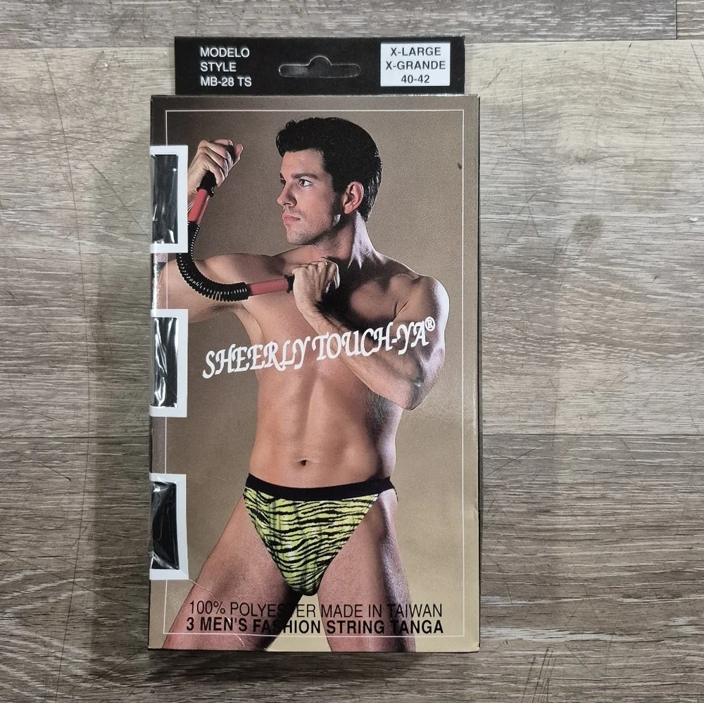 Vintage Men’s String Tanga Cheetah‎ Print NWT NOS 80’s 90’s XL